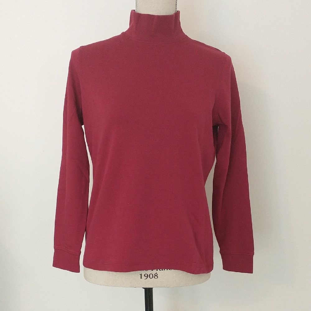 LL Bean Mock Neck Top Size M